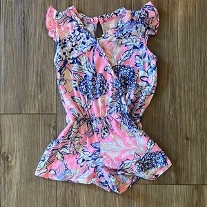 Lilly Pulitzer Floral Pink and Blue Romper